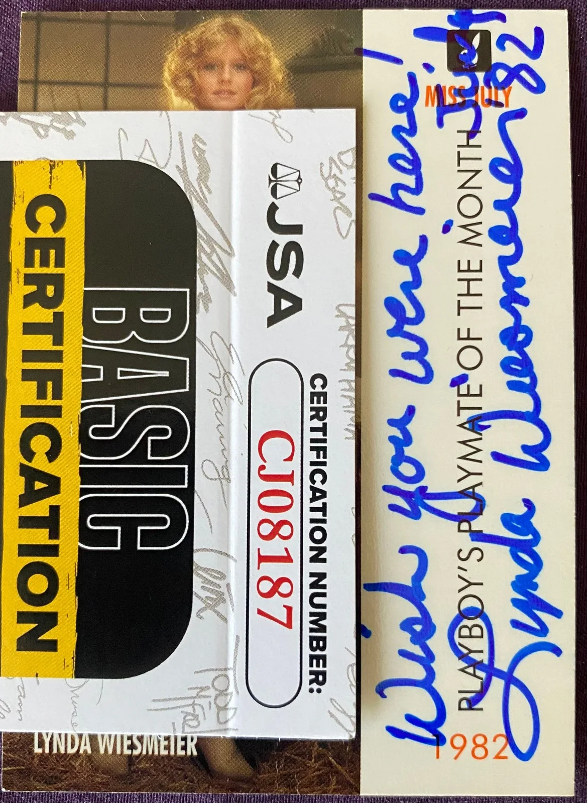 Lynda Wiesmeier — Rare Lynda Wiesmeier Actress/Playboy Playmate 1982 Signed #87 JSA COA, изображение 3