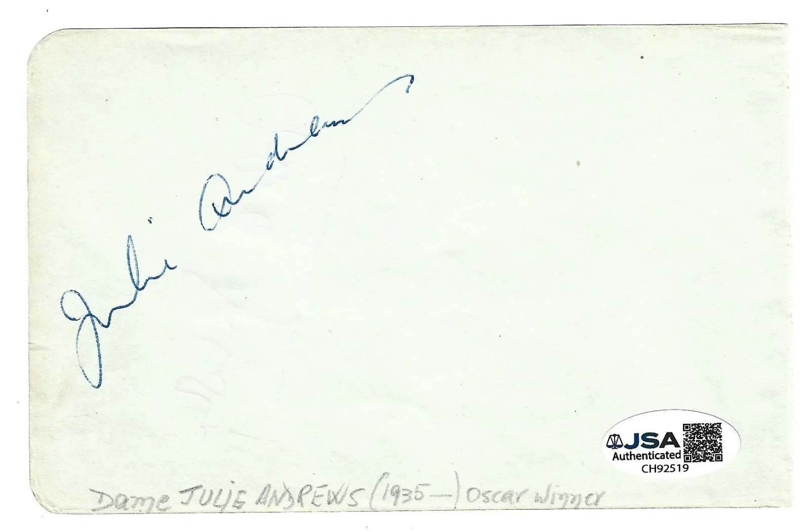 Julie Andrews — Julie Andrews & Adele Dixon SIGNED Album Page JSA COA Autographed Mary Poppins