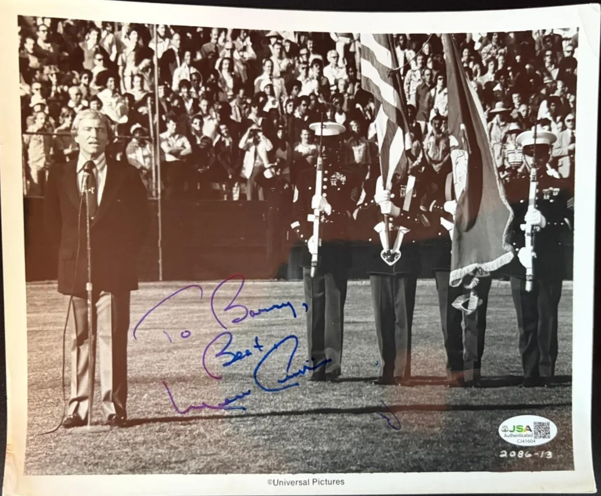 Merv Griffin — MERV GRIFFIN SIGNED AUTOGRAPHED 8X10 PHOTO TWO-MINUTE WARNING RARE JSA COA