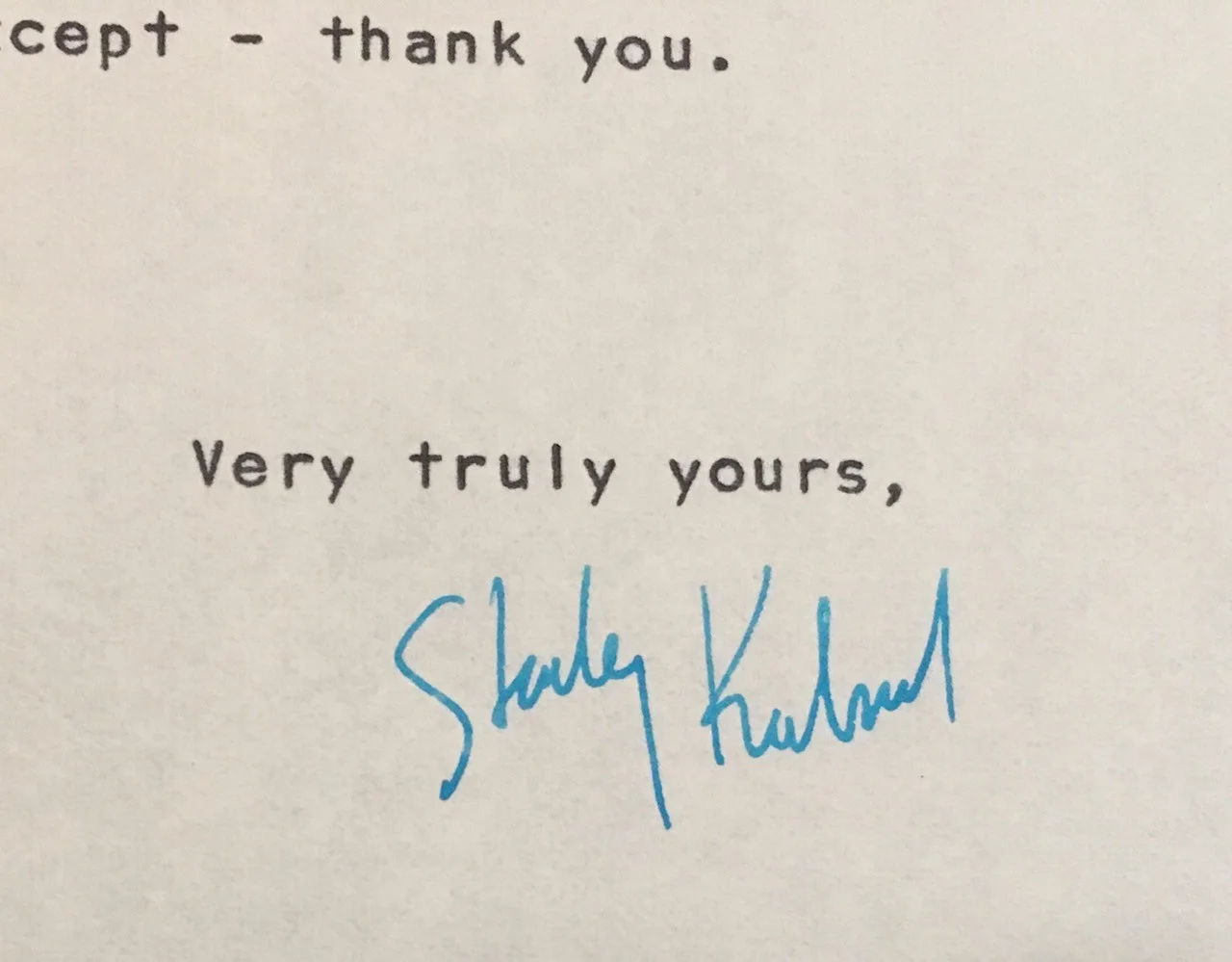 Stanley Kubrick — WOW! STANLEY KUBRICK 7/25/69 ORIGINAL HAND-SIGNED/TYPED LETTER ON HIS LETTERHEAD, image 3