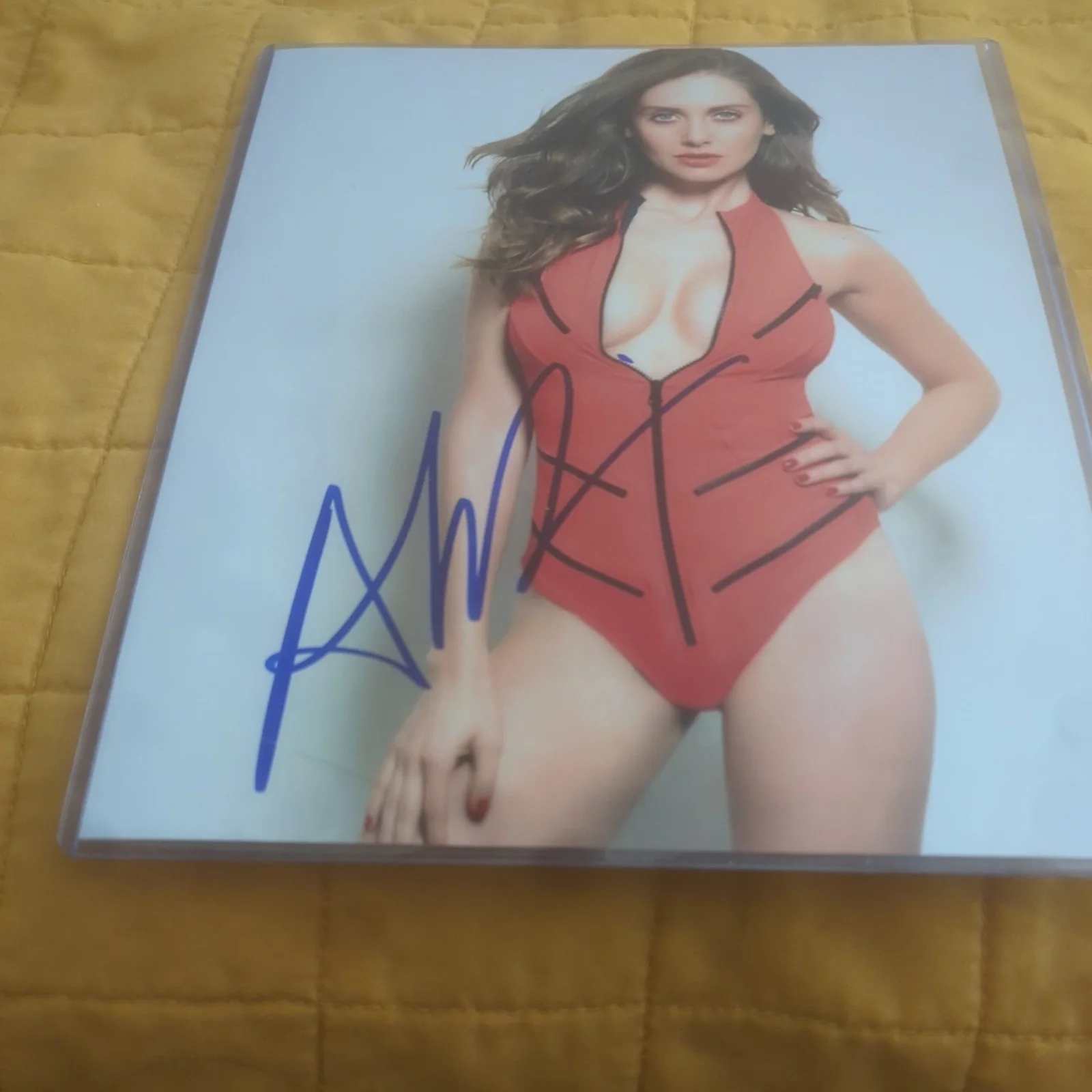 ALISON BRIE — ALISON BRIE BEAUTIFUL 8x10 Photo signed Letter of Authenticity, изображение 2