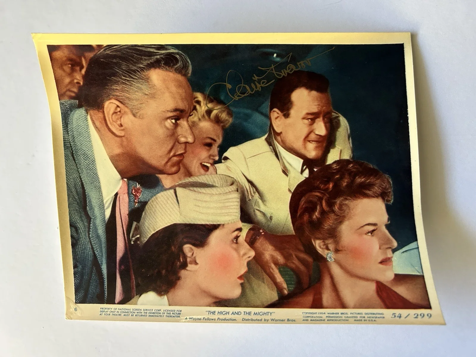 Claire Trevor — 1954 The High & The Mighty Still Lobby Card Photo Claire Trevor Signed Autograph, изображение 2