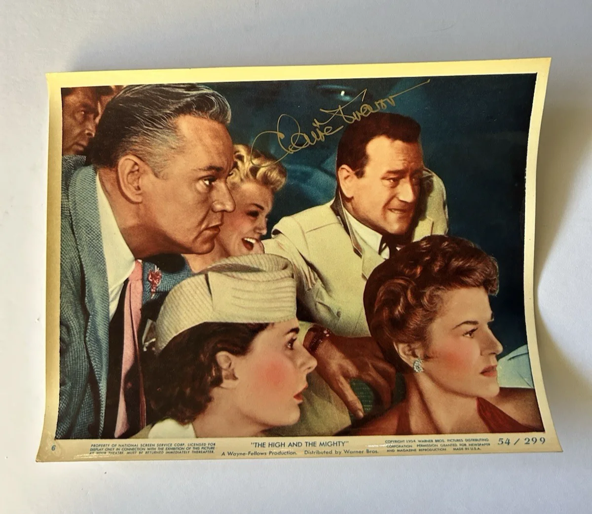 Claire Trevor — 1954 The High & The Mighty Still Lobby Card Photo Claire Trevor Signed Autograph, изображение 3