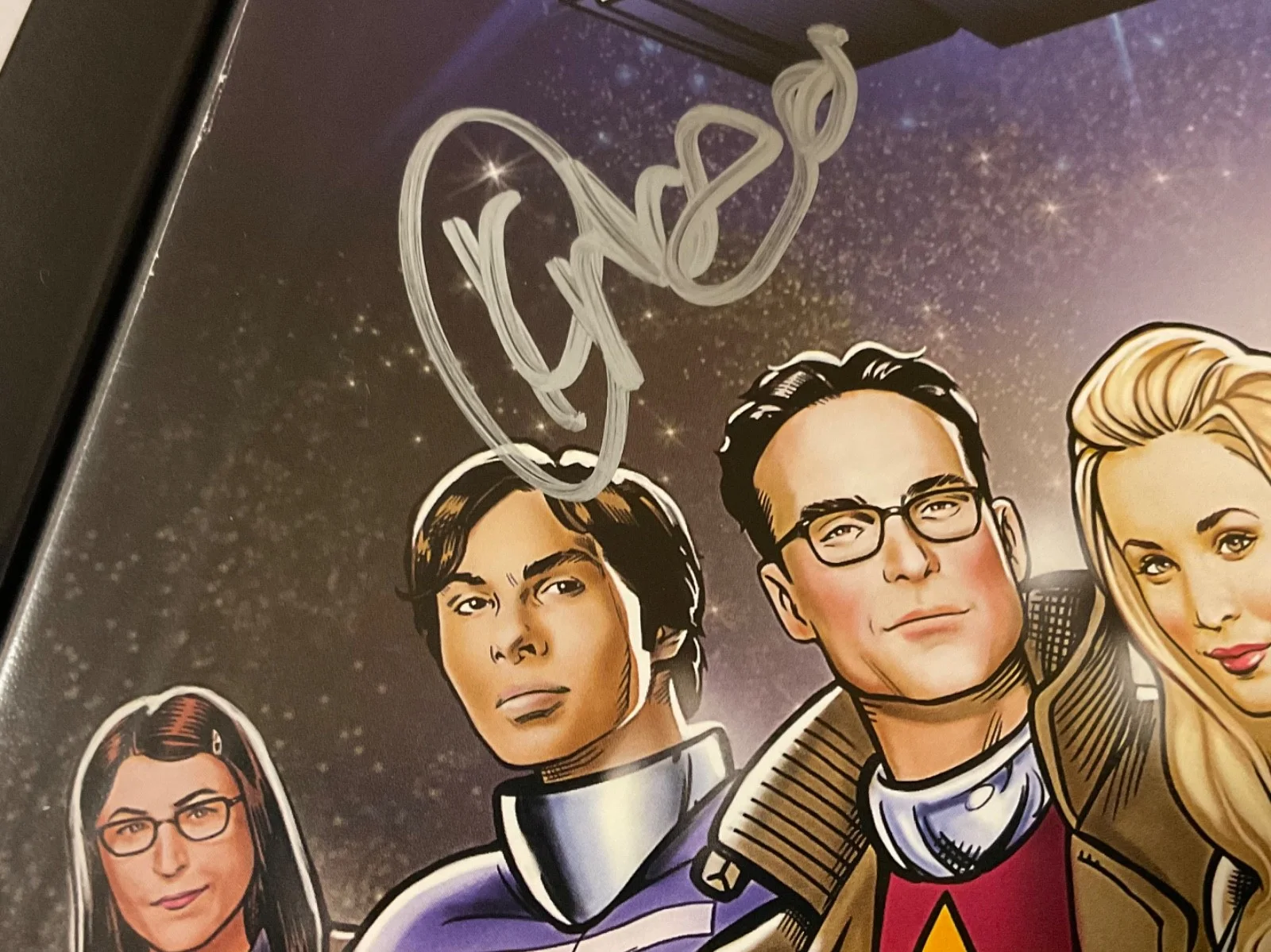 SHELDON, PENNY, LEONARD, HOWARD, AMY, RAJ, BERNADETTE — FULL CAST Signed BIG BANG THEORY SDCC Jim Parsons KALEY COUCO poster print penny, изображение 3