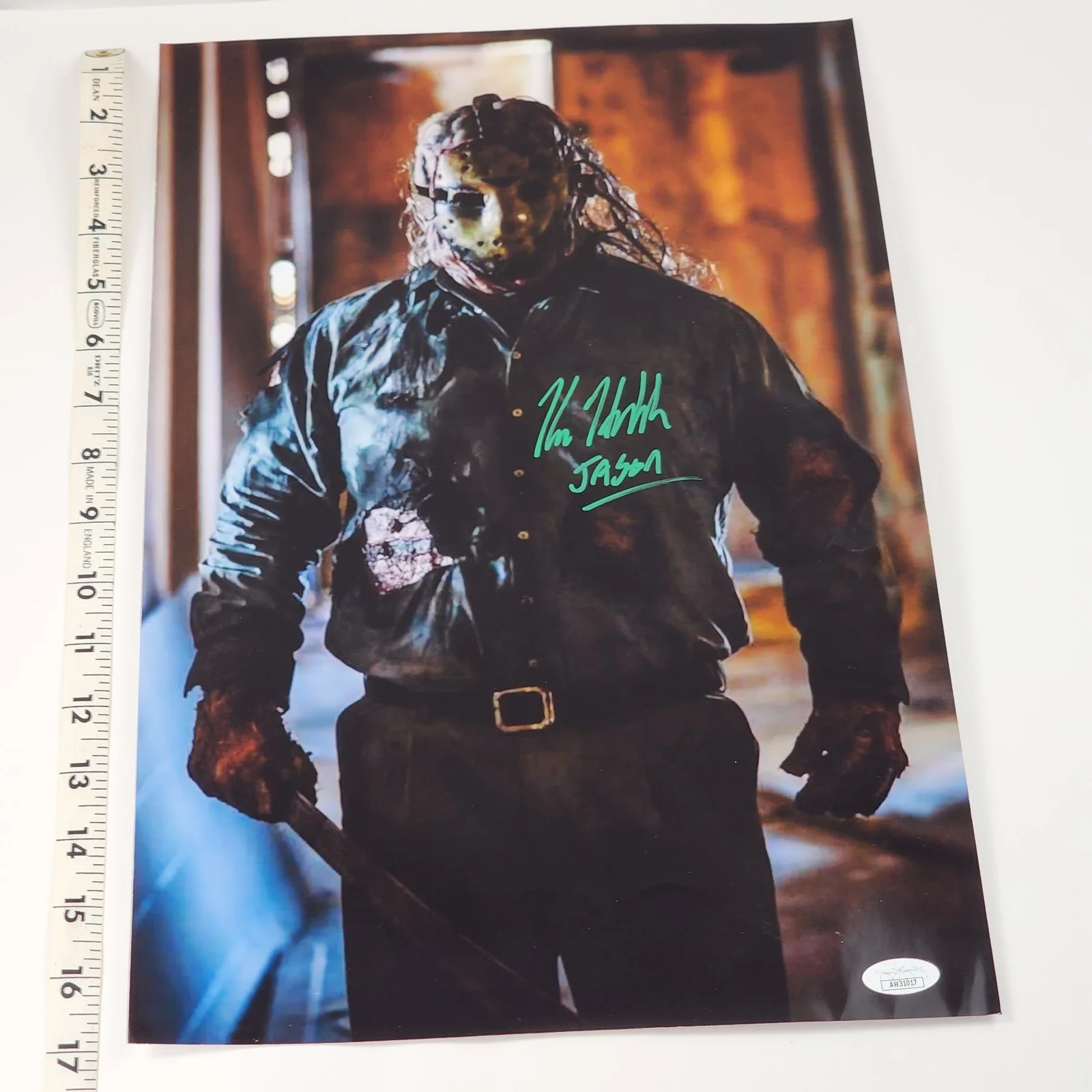 Kane Hodder — Froday The 13th Kane Hodder Signed 11x17 Photo Jason Inscribed JSA COA Autograph, image 4