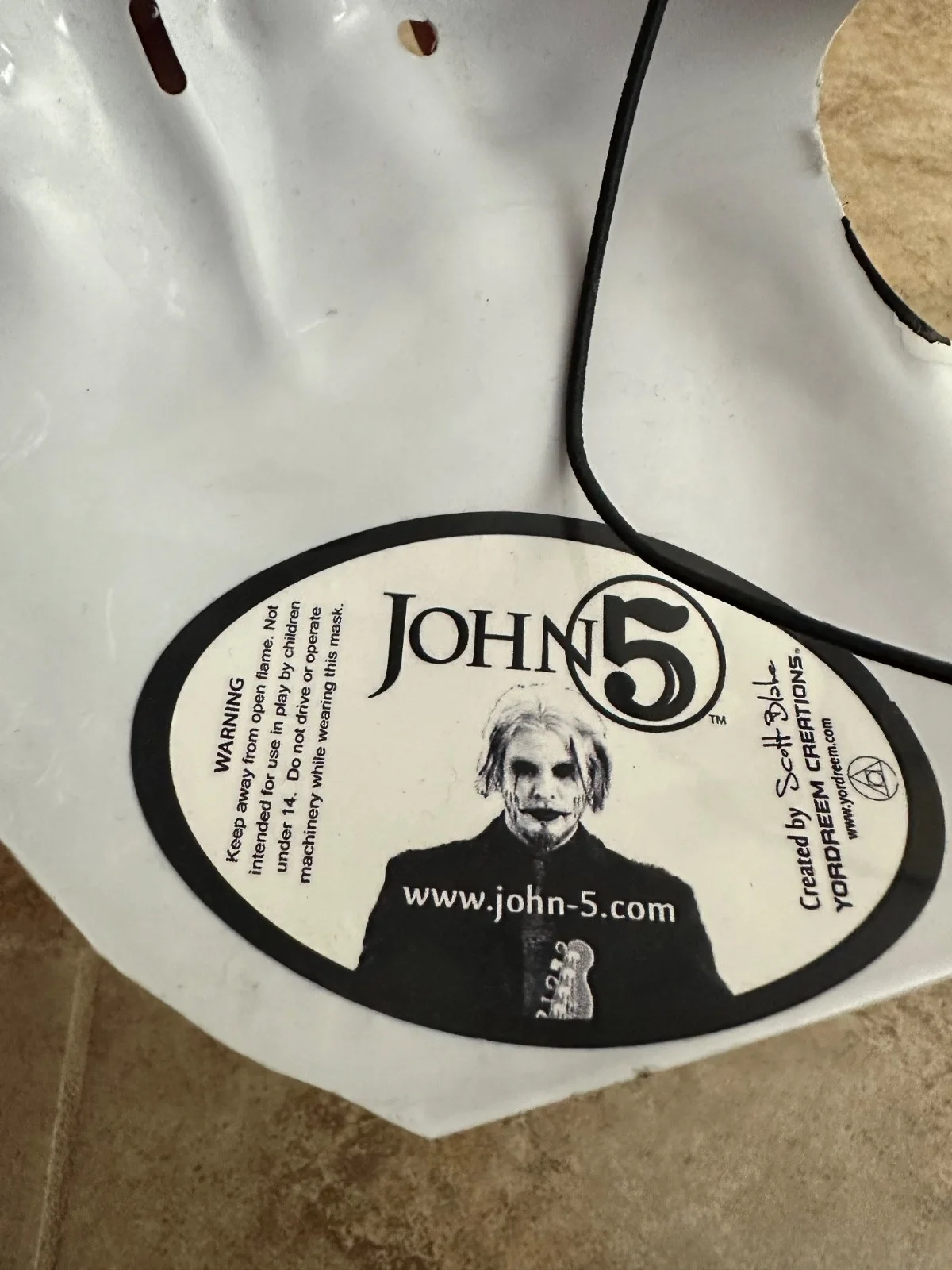 SIGNED John 5 Rob Zombie Face Mask, image 3