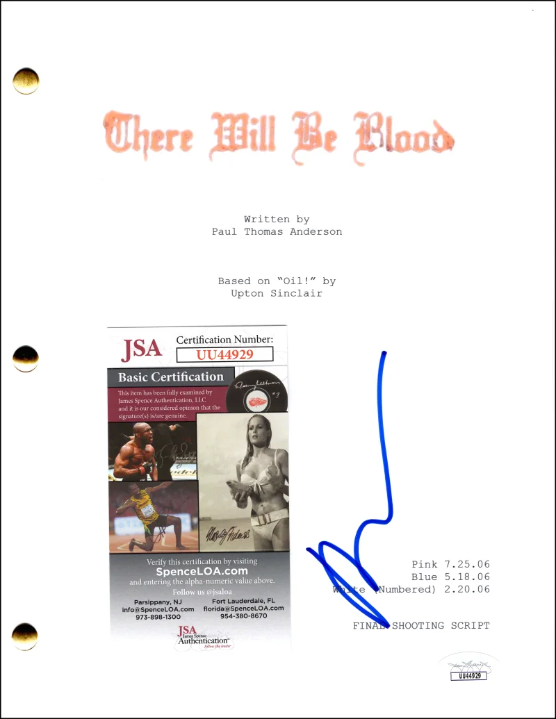 Paul Thomas Anderson — Paul Thomas Anderson Signed Autograph There Will Be Blood Full Movie Script JSA, image 2