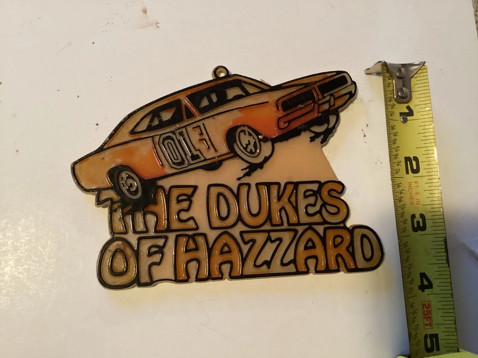 1982 Dukes Of Hazzard General Lee Hard Plastic Ornament, image 4