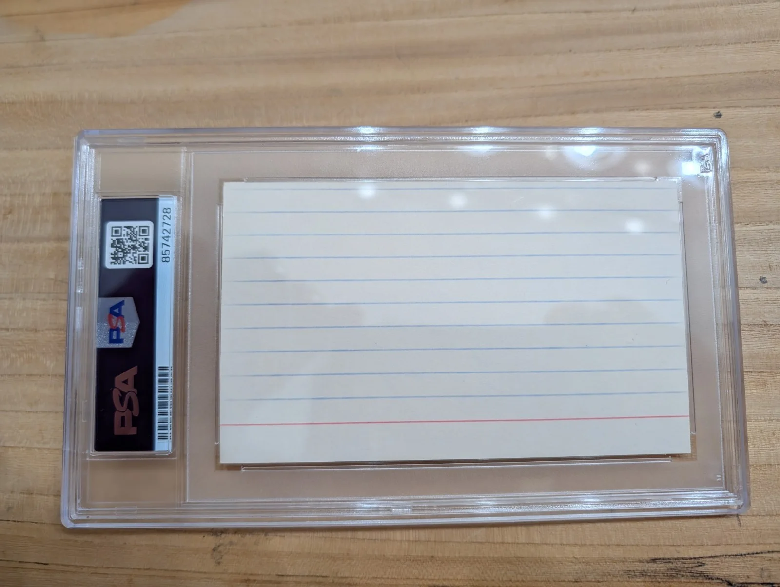 Tom Clancy — Tom Clancy Autographed Signed Index Card PSA Slab, image 2