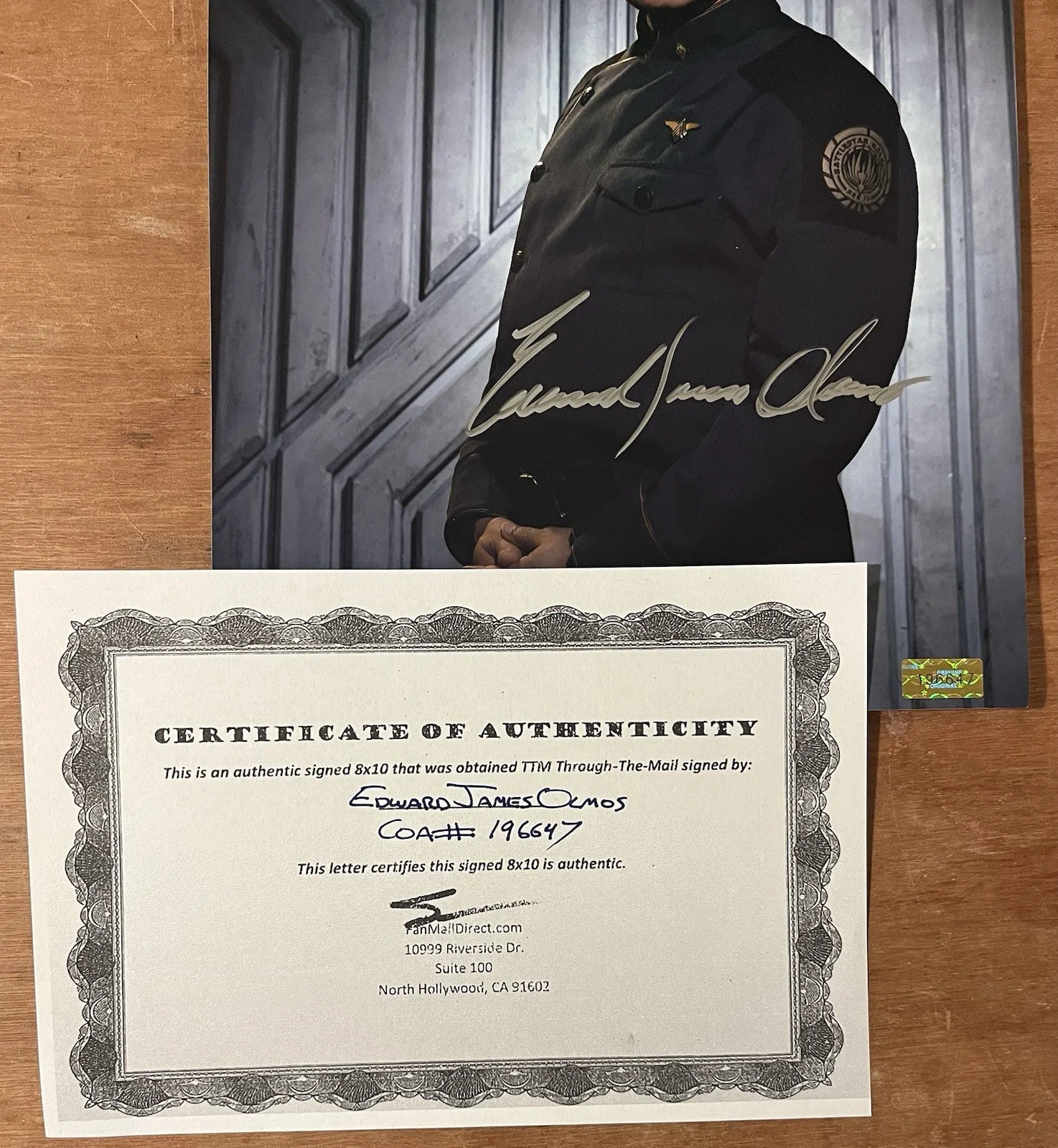 Edward James Olmos Signed Autographed 8x10 Battlestar Galactica Adama Photo wCOA, изображение 2
