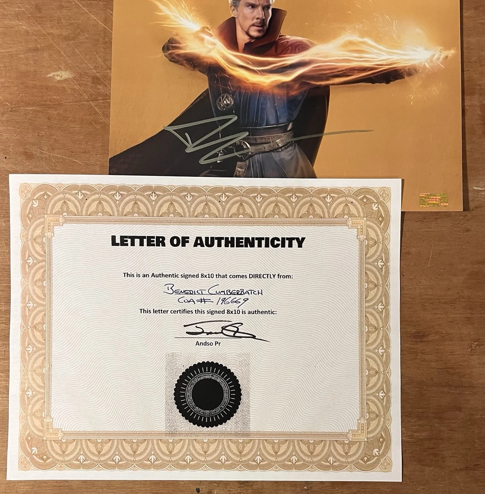 Benedict Cumberbatch Signed Autographed 8x10 Doctor Strange Photo With COA, image 2