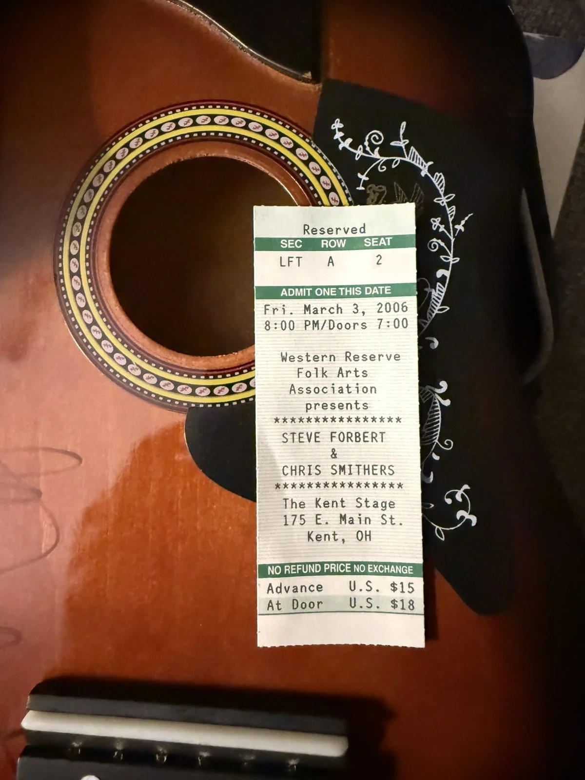 Signed Steve Forbert not full size Guitar(25”x9”)No Strings Attached +CD, ticket, image 3