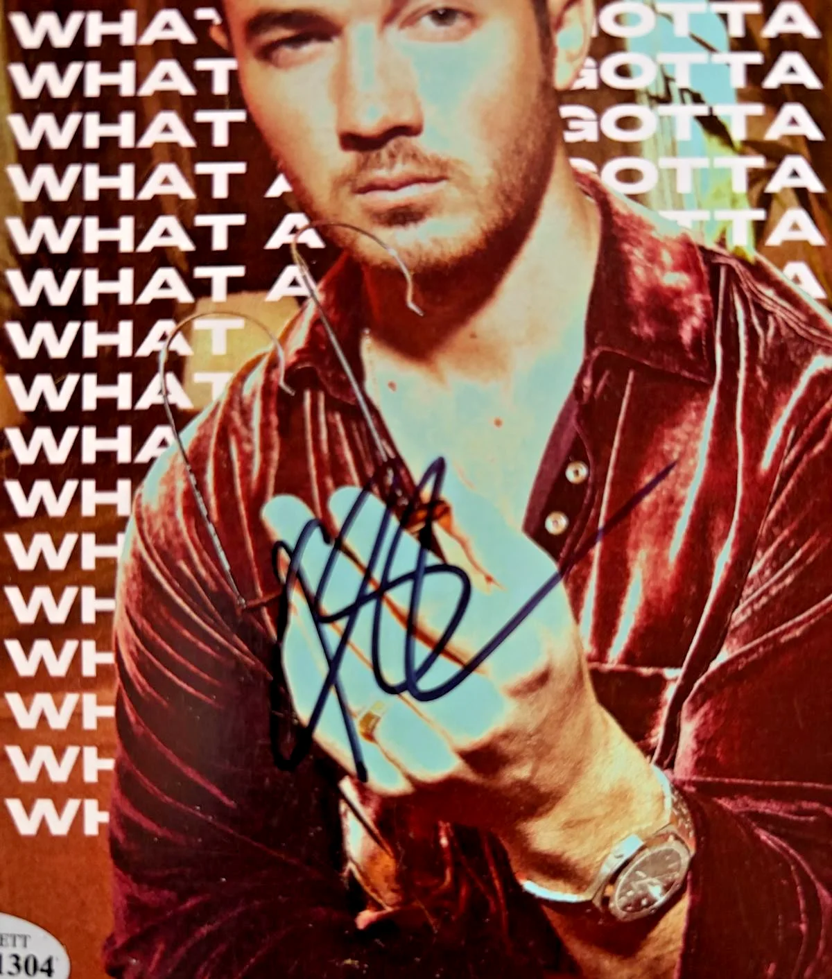 Kevin Jonas — KEVIN JONAS SIGNED ALBUM FLAT WHAT A MAN GOTTA DO JONAS BROTHERS RARE BECKETT, image 2