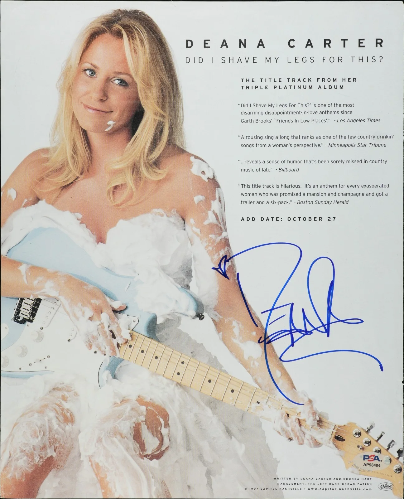 Deana Carter — DEANA CARTER SIGNED 11X14 MAGAZINE PAGE COUNTRY MUSIC DANCED AWAY COUNT ME I PSA