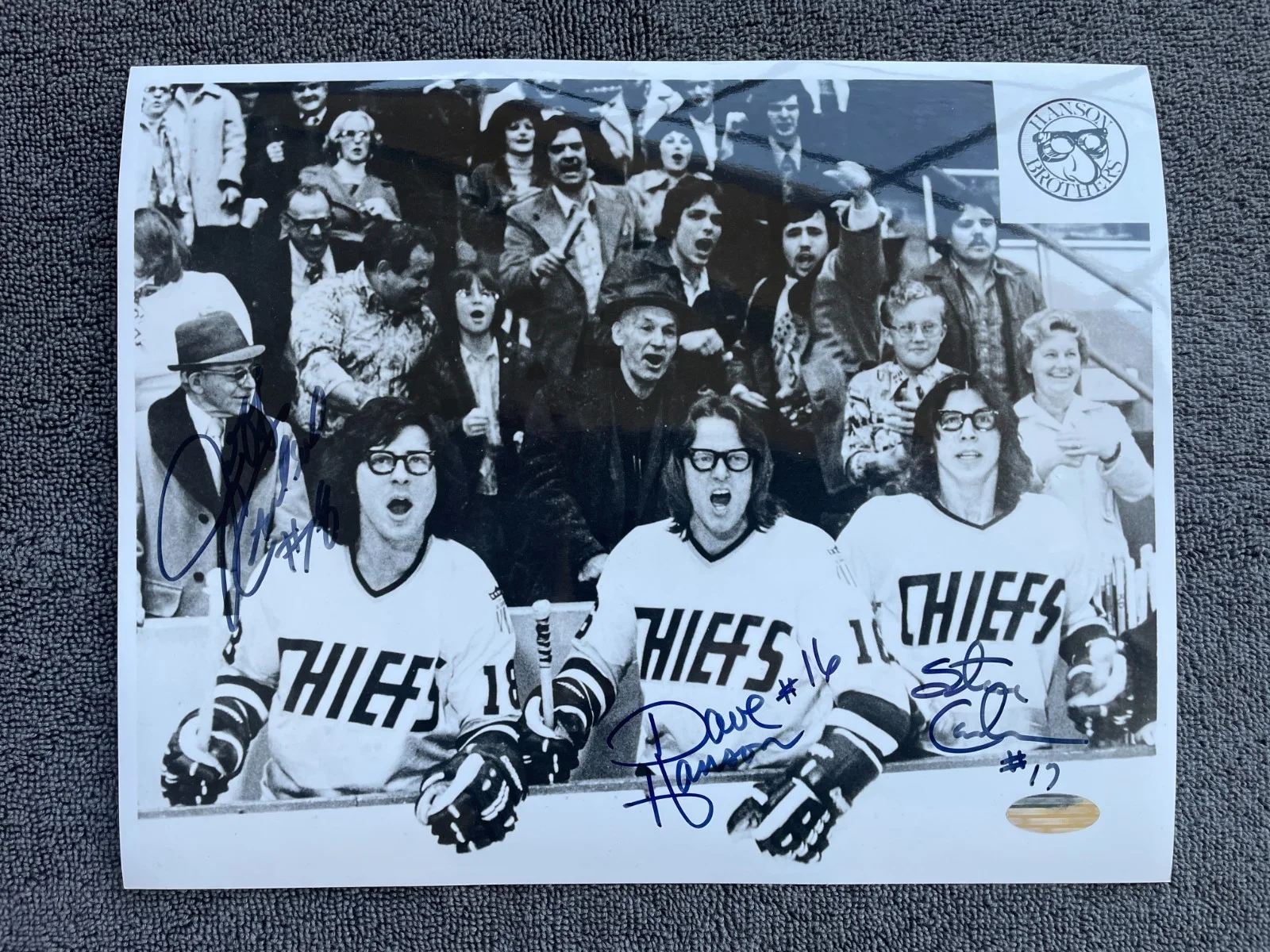 DAVE HANSON — HANSON BROTHERS SIGNED 8X10 Photo DAVE HANSON and CARLSON's - AUTHENTICATED COA, изображение 3