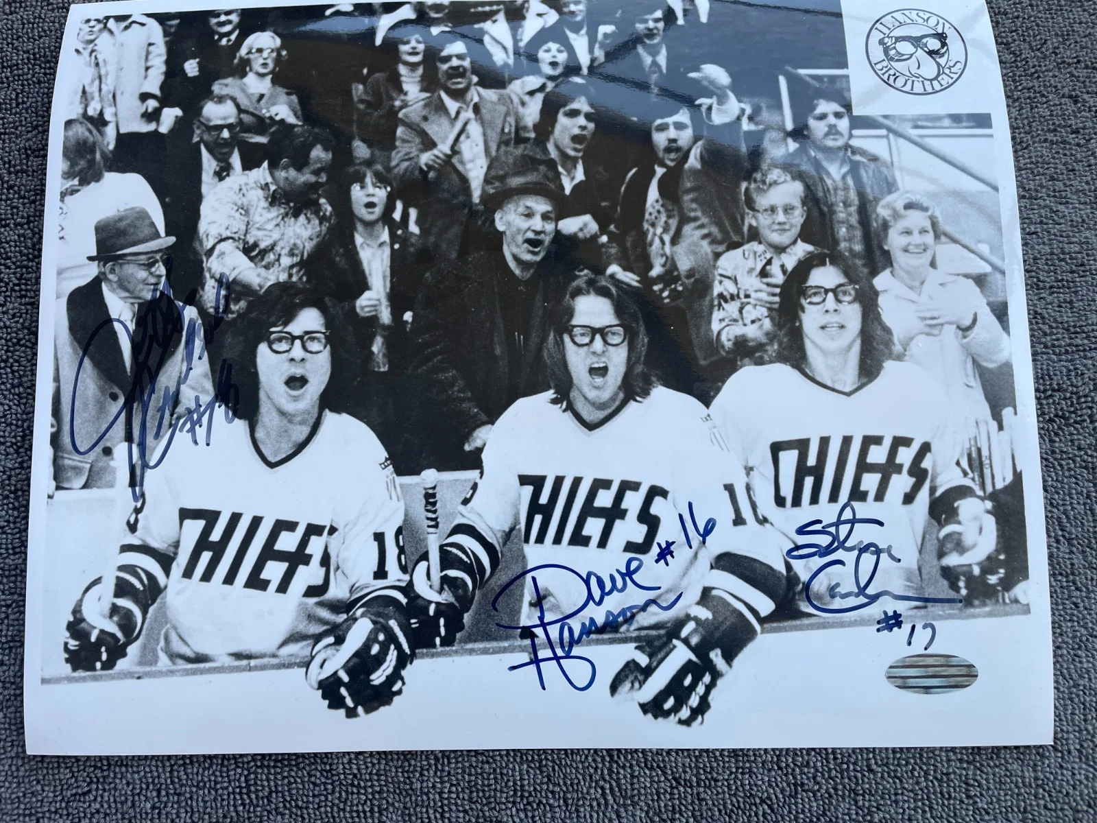 DAVE HANSON — HANSON BROTHERS SIGNED 8X10 Photo DAVE HANSON and CARLSON's - AUTHENTICATED COA, изображение 4
