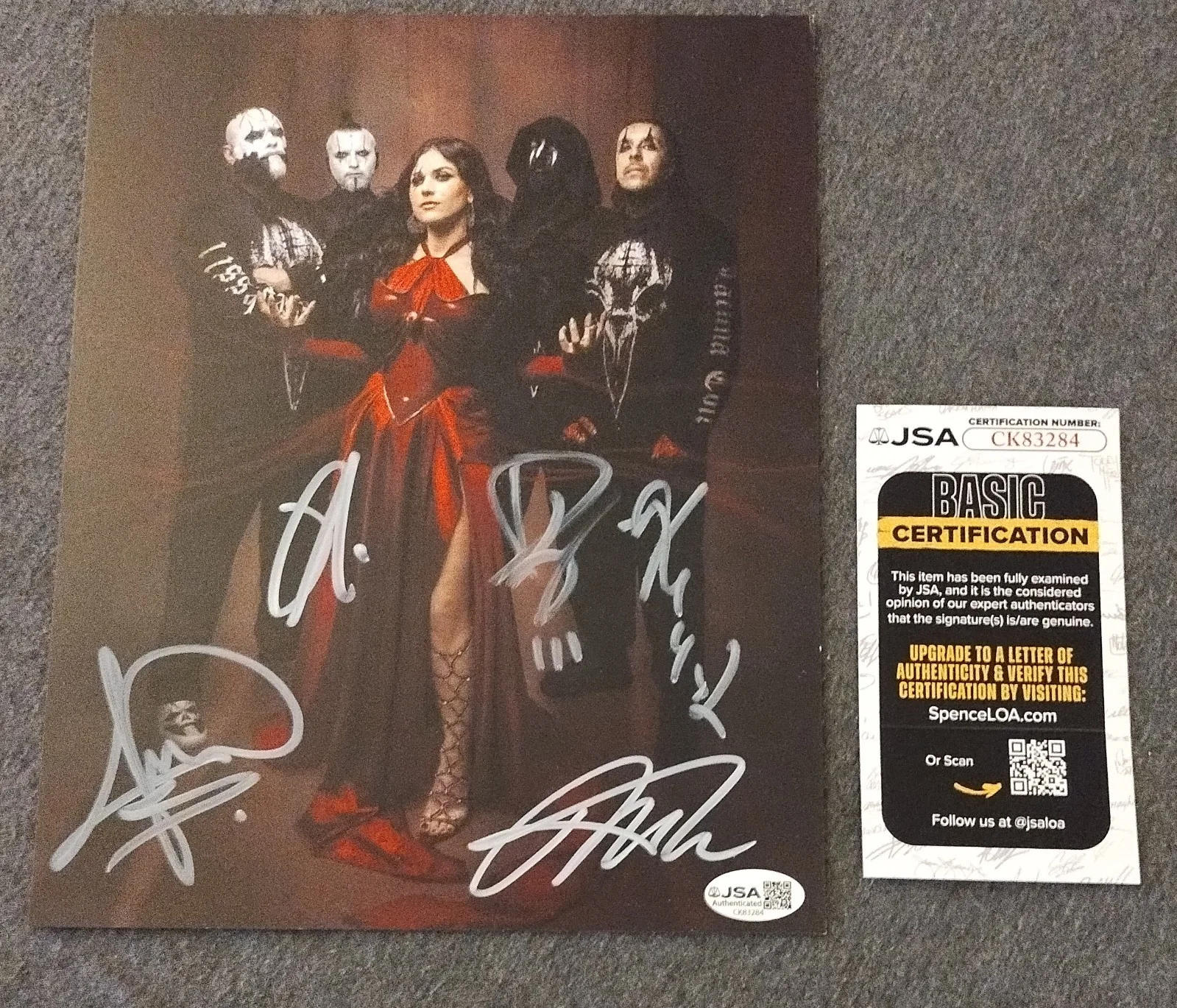 LACUNA COIL SIGNED BLACK ANIMA CD BAND PHOTO FRAMED Cristina Scabbia JSA, изображение 2