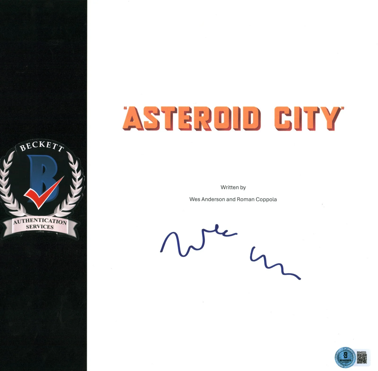 Wes Anderson — Wes Anderson Signed Autograph Asteroid City Full Movie Script Screenplay BAS COA