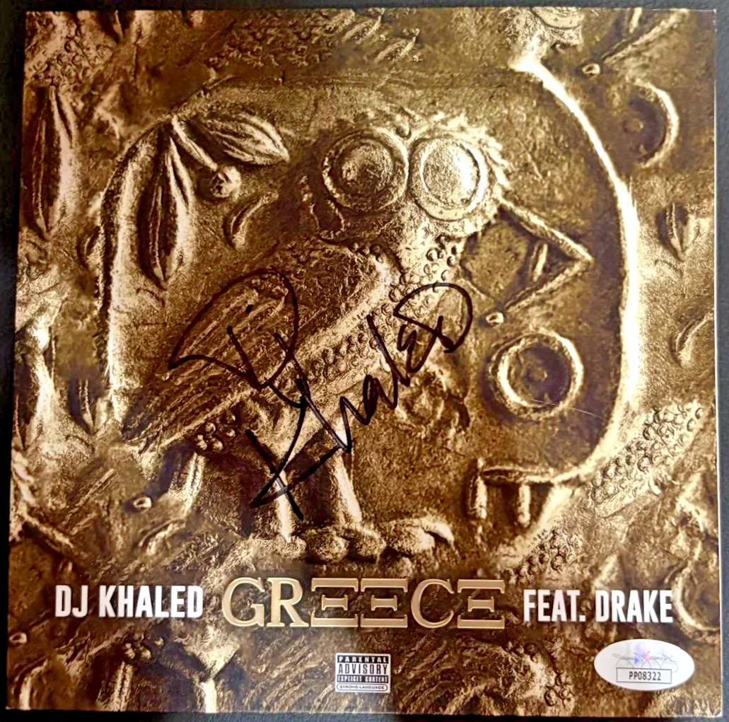 Dj Khaled — DJ KHALED SIGNED AUTOGRAPHED ALBUM SLEEVE GREECE DRAKE WE THE BEST OVO JSA COA