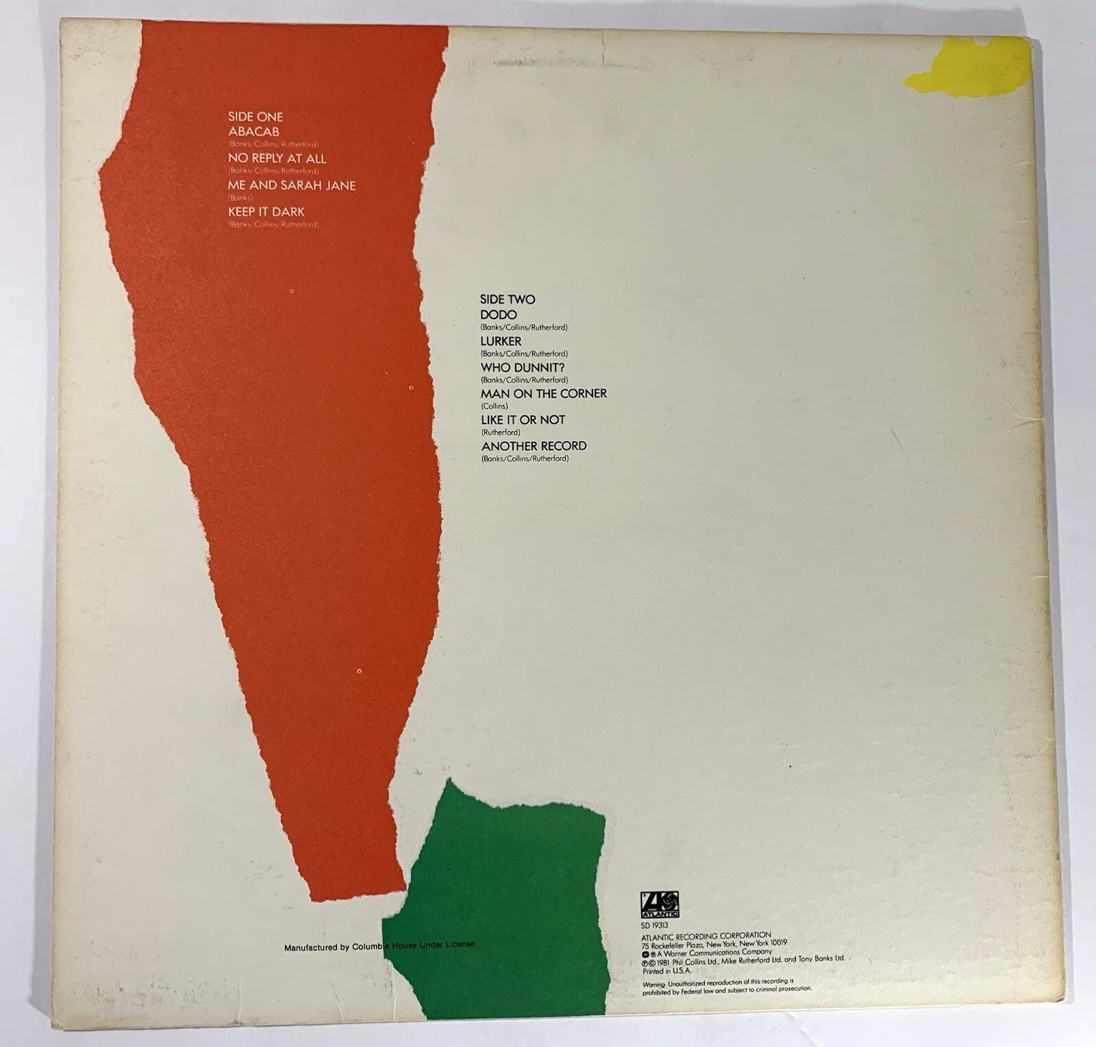 Genesis group signed Abacab Album vinyl Phil Collins Banks M Rutherford Beckett, изображение 4