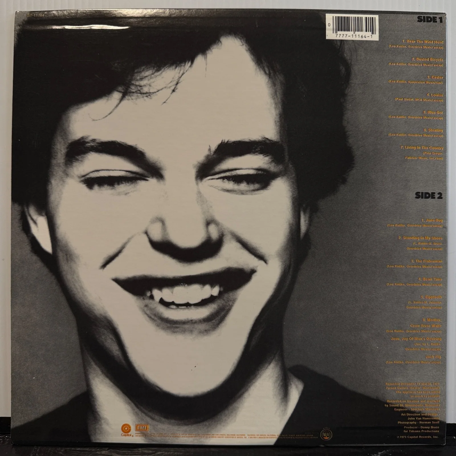 LEO KOTTKE "My Feet Are Smiling" AUTOGRAPHED ON COVER Capitol ST-11164 NM/NM, изображение 3