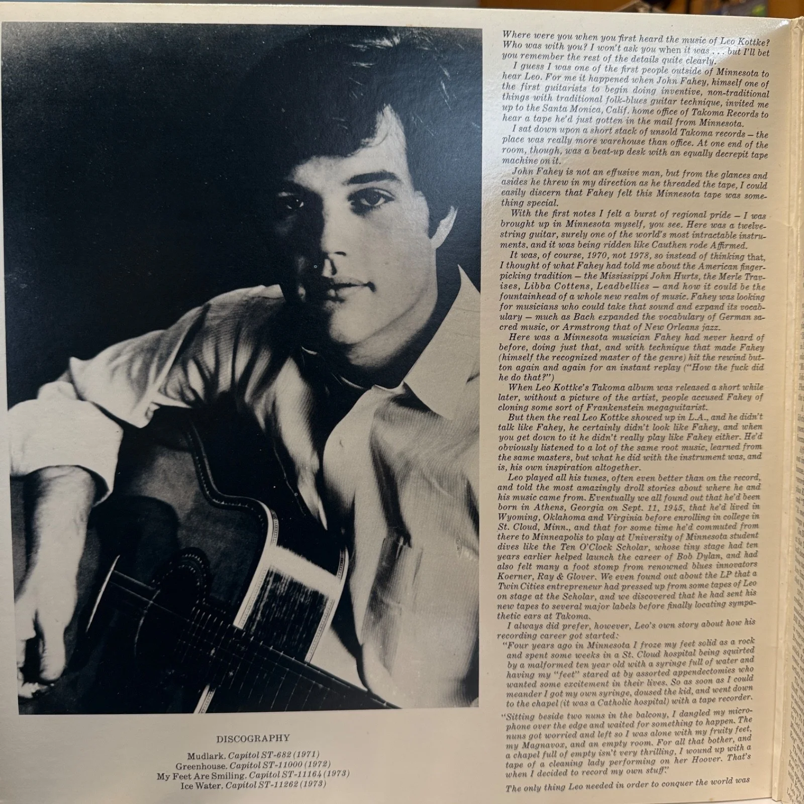 LEO KOTTKE "The Best" AUTOGRAPHED ON COVER Capitol SWBC-11867 double vinyl album, изображение 3