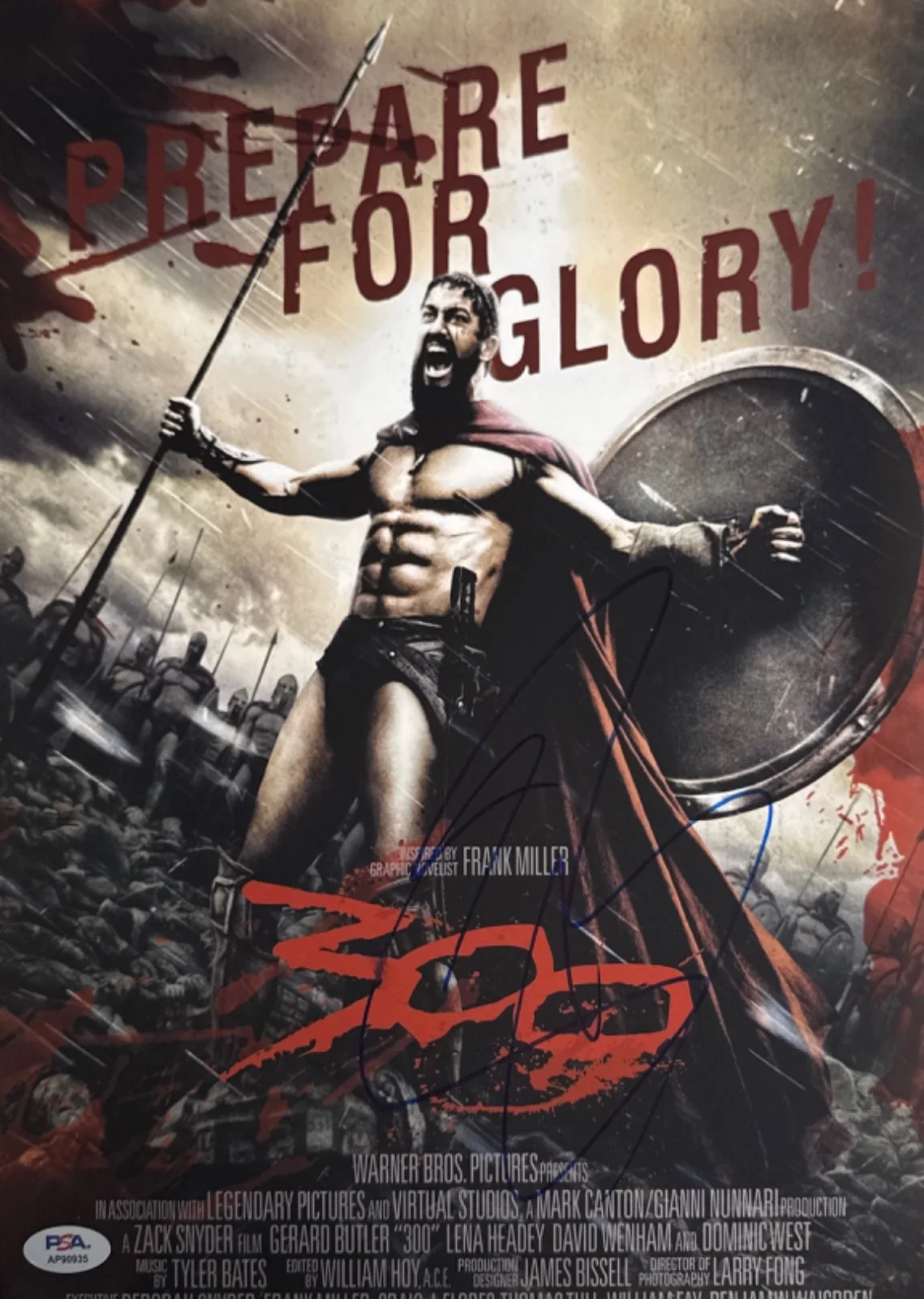 Gerard Butler — Gerard Butler Signed 11x14 300 Movie Poster PSA AP90935