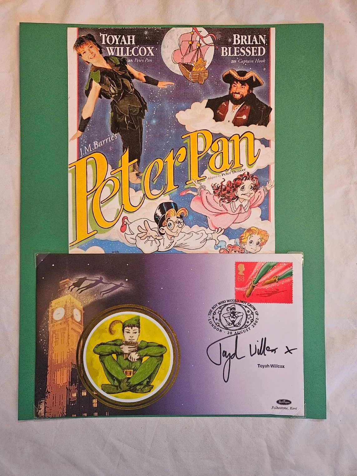 Peter Pan 2002 Benham Special First Day Cover SIGNED by Toyah Wilcox, image 2