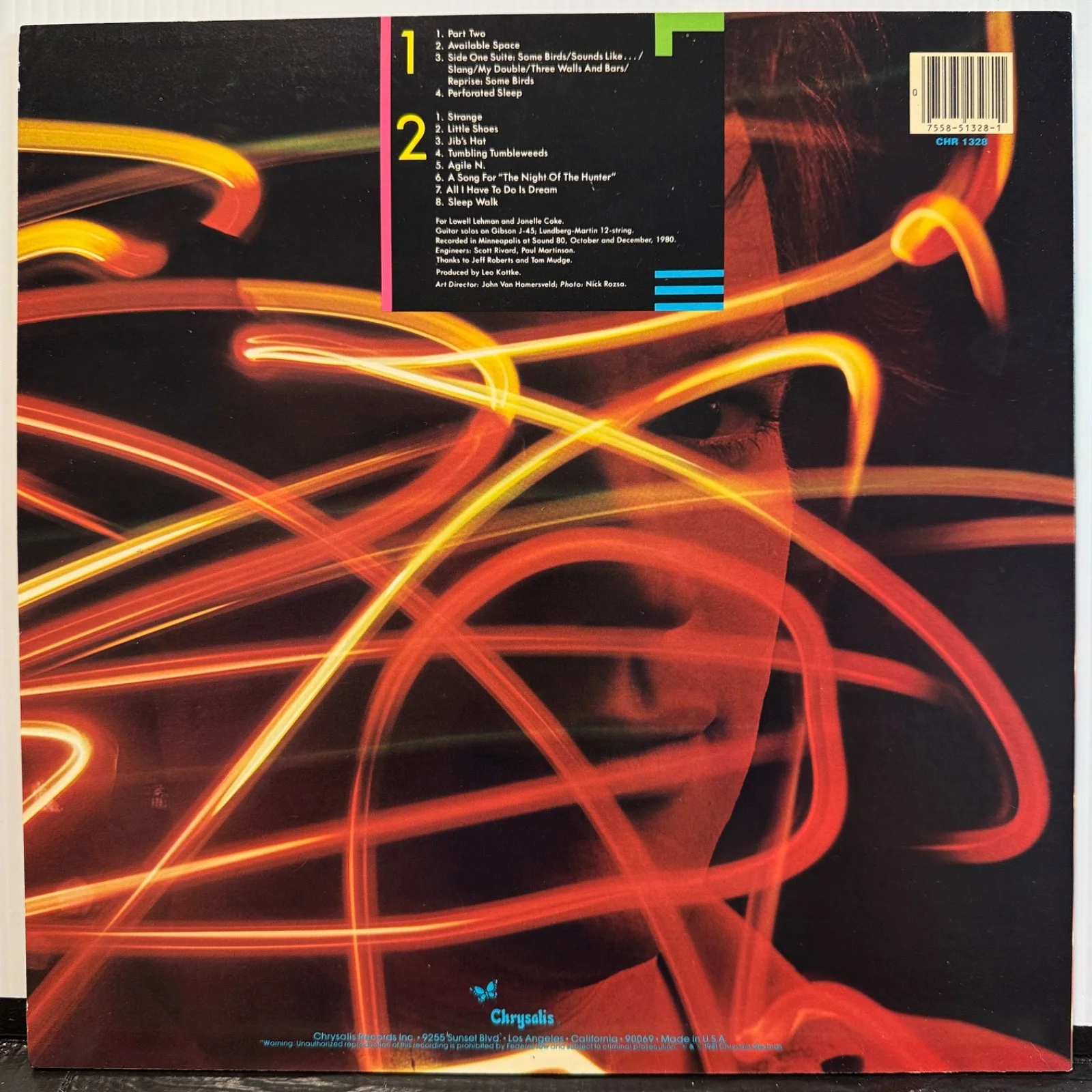 LEO KOTTKE "Guitar Music" AUTOGRAPHED ON COVER usa vinyl LP Chrysalis CHR 1328, изображение 3