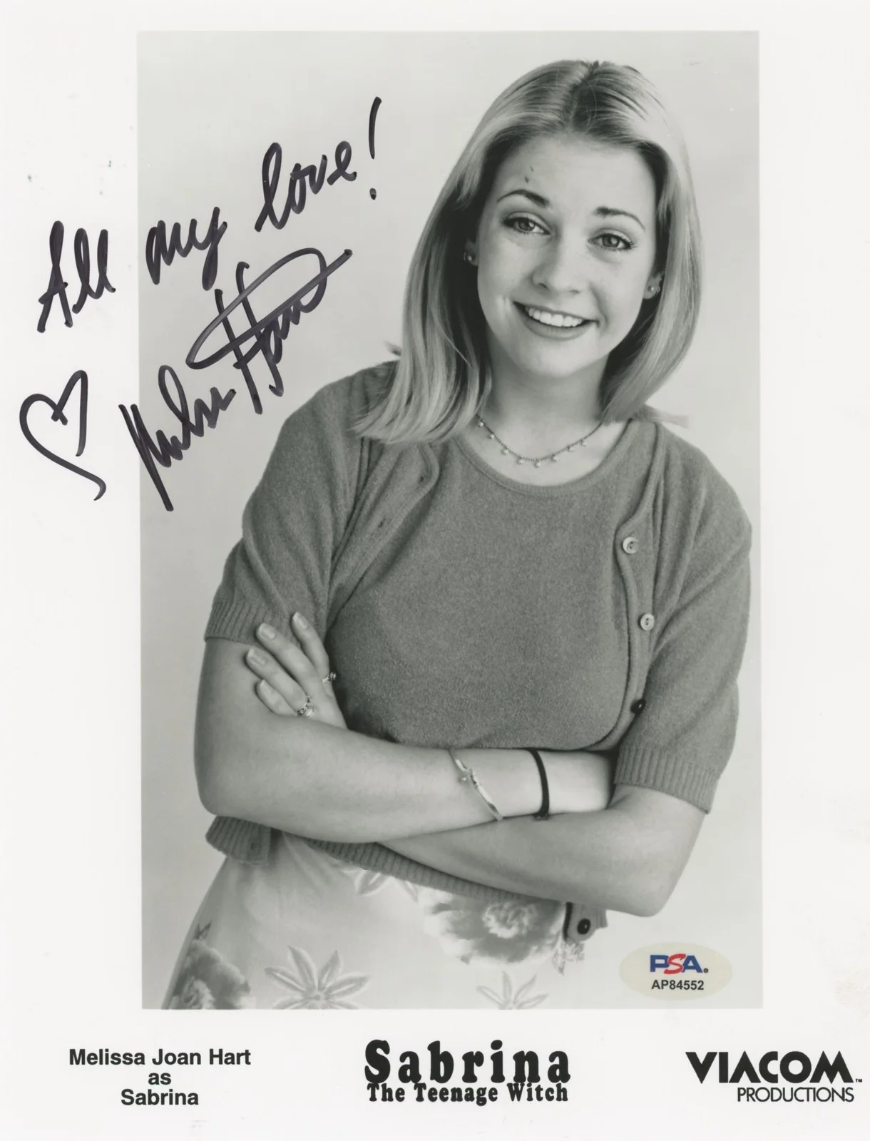 Melissa Joan Hart — Melissa Joan Hart "All My Love!" Authentic Signed 8x10 Photo PSA/DNA #AP84552
