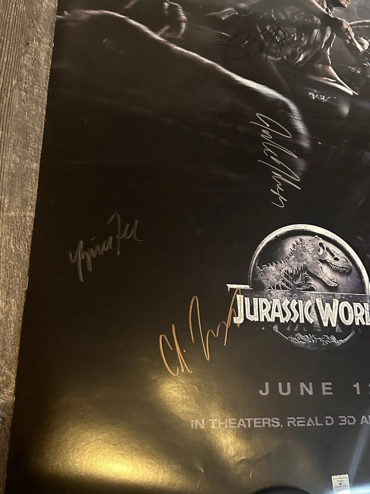 Chris Pratt — Jurassic World, World Premier Cast Signed Poster 40x27 Chris Pratt+9 Signatures, изображение 3