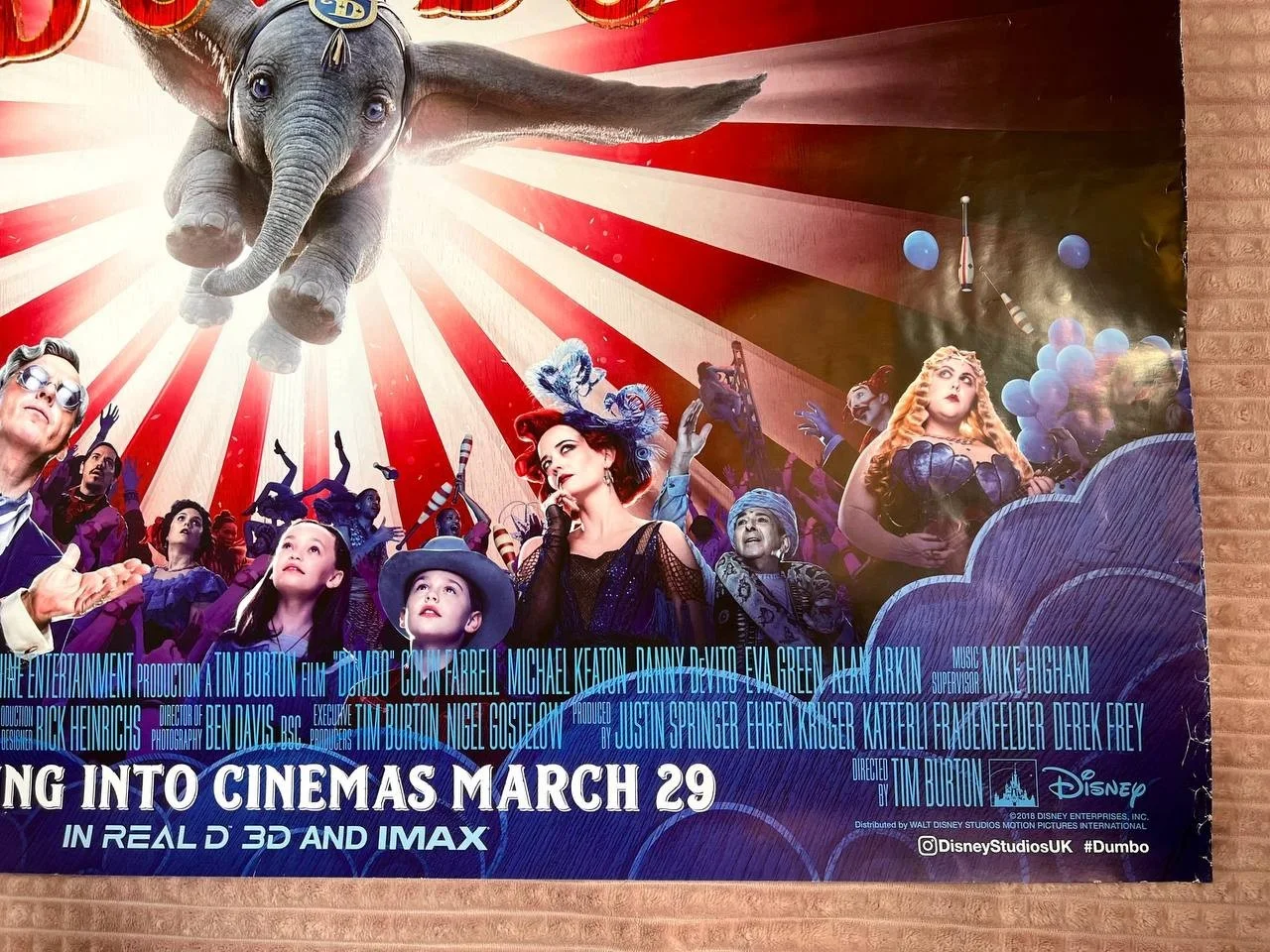 Dumbo 2019 Original Quad UK movie Poster 30x40'', image 3