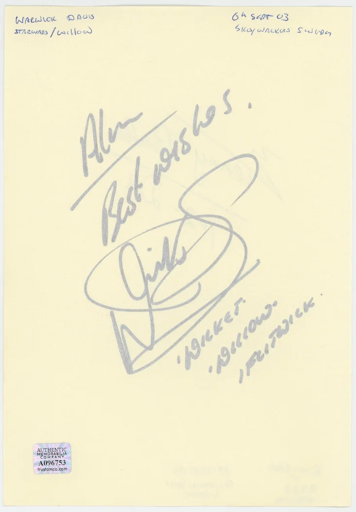 Kenny Baker & Warwick Davis Star Wars Autographed Signed Album Page COA 31904, image 2