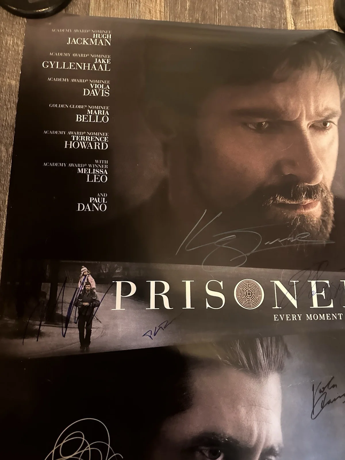 Denis Villeneuve Hugh Jackman Jake Gyllenhaal — World Premier Cast Signed Prisoners Poster 27x40 Gyllenhaal Jackman And More, изображение 2