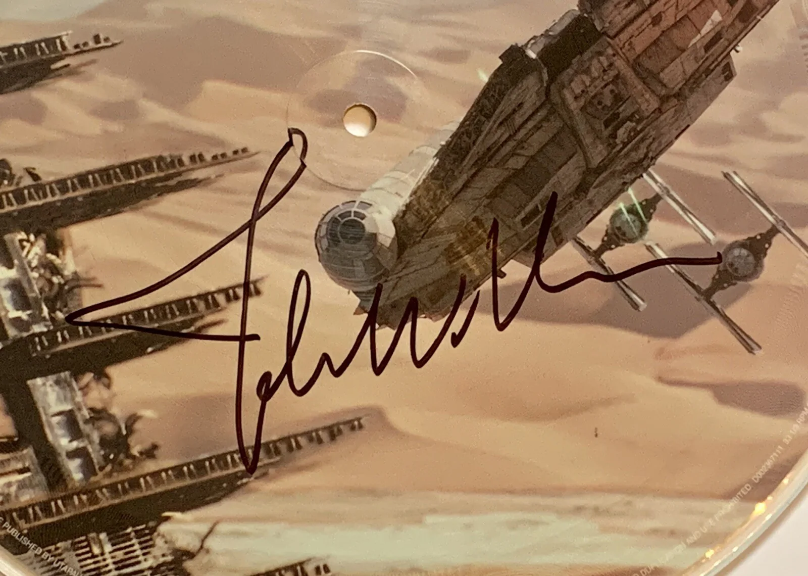John Williams — John Williams Star Wars signed Album The Force Awakens picture disk beckett loa, image 2