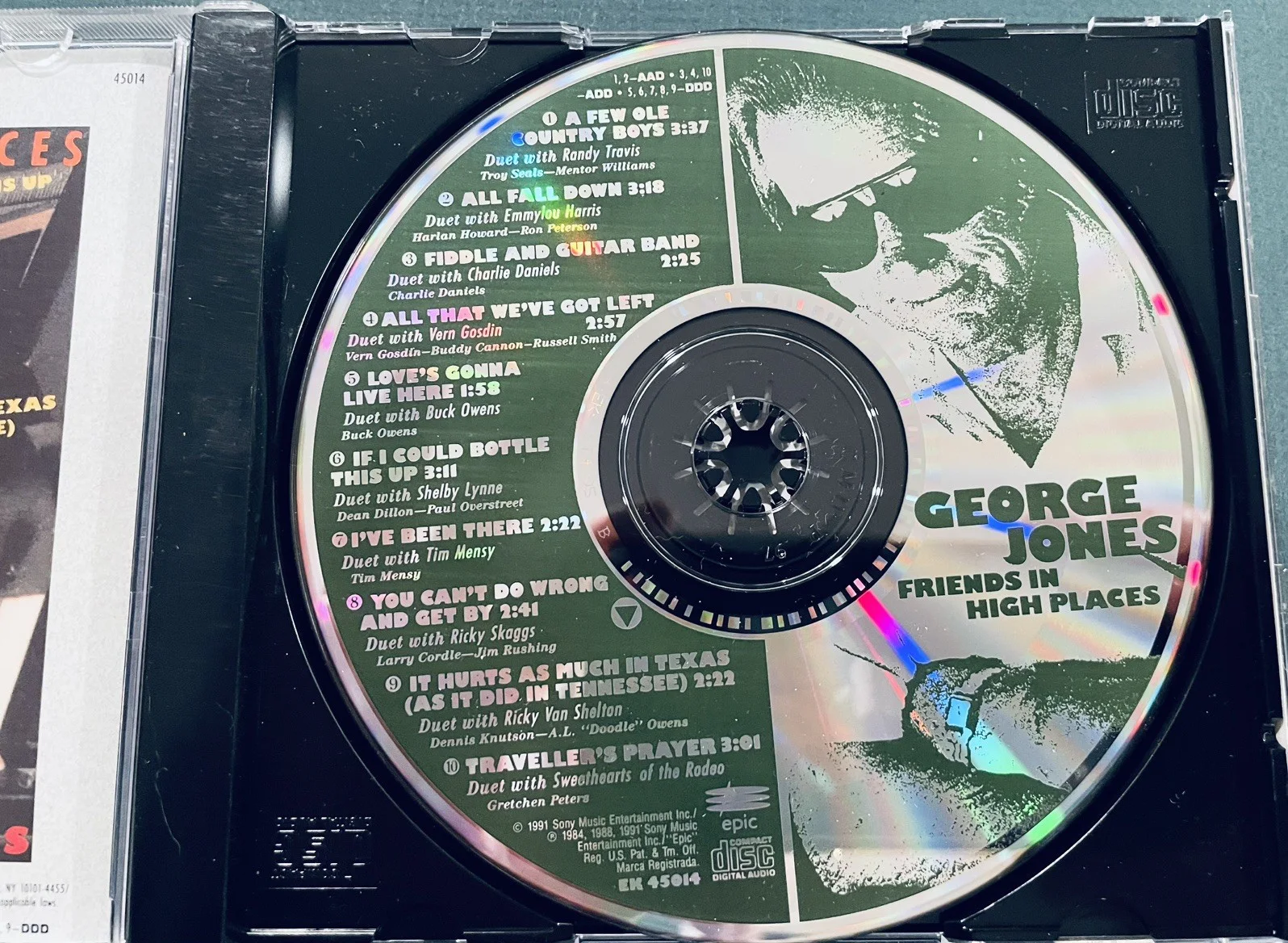 George Jones autographed CD Album Friends in High Places signed cover, image 5