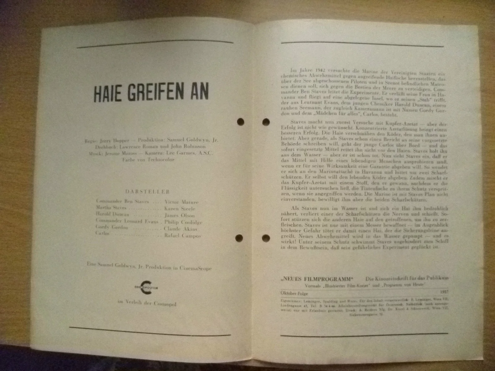 Film Neues Programme 1957, No.593 - HAIE GREIFEN AN, image 2