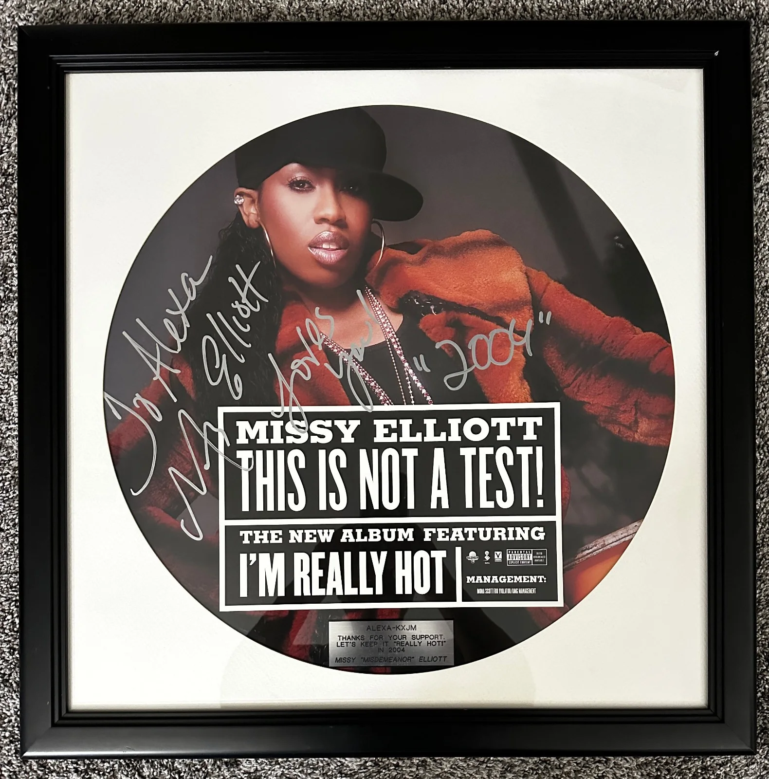 Missy Elliott This is not a Test Allbum Memorabilia 23x23 Signed Pro Framed, изображение 2