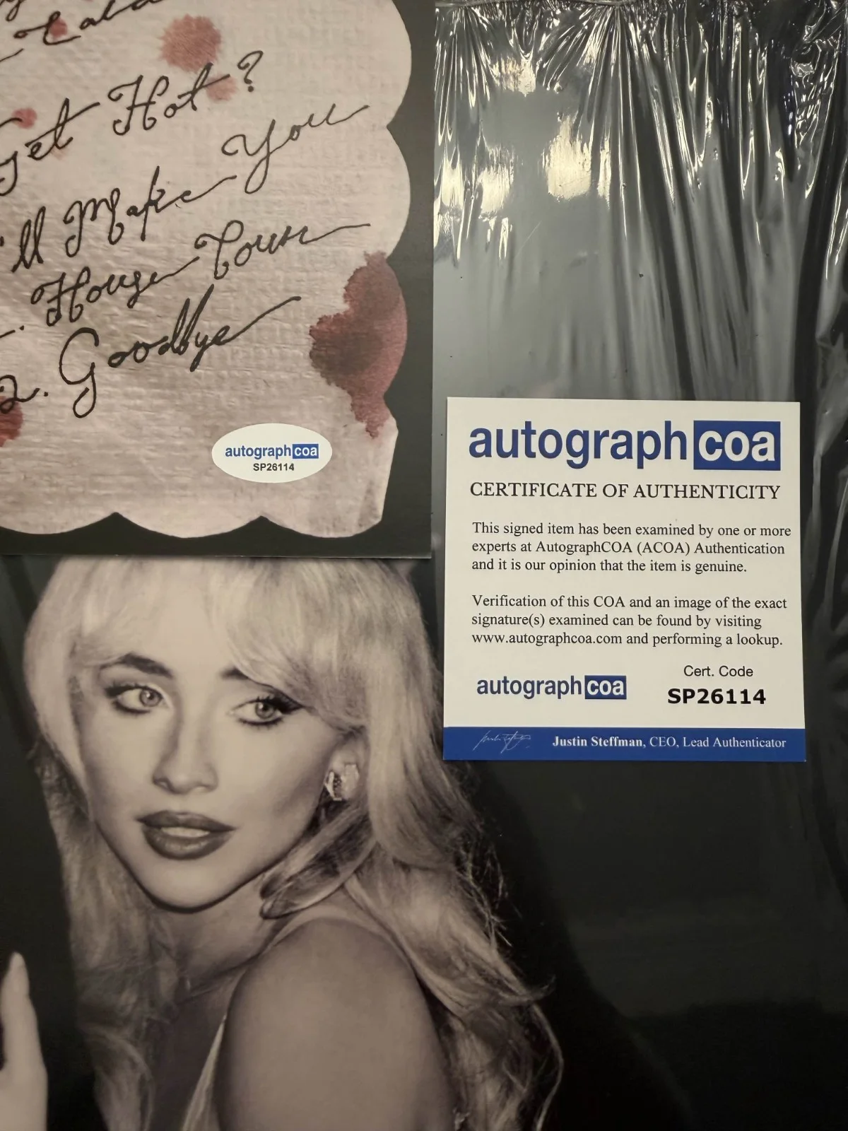 SIGNED Sabrina Carpenter Alt Vinyl Man’s Best Friend Autograph ACOA SP26114, изображение 3