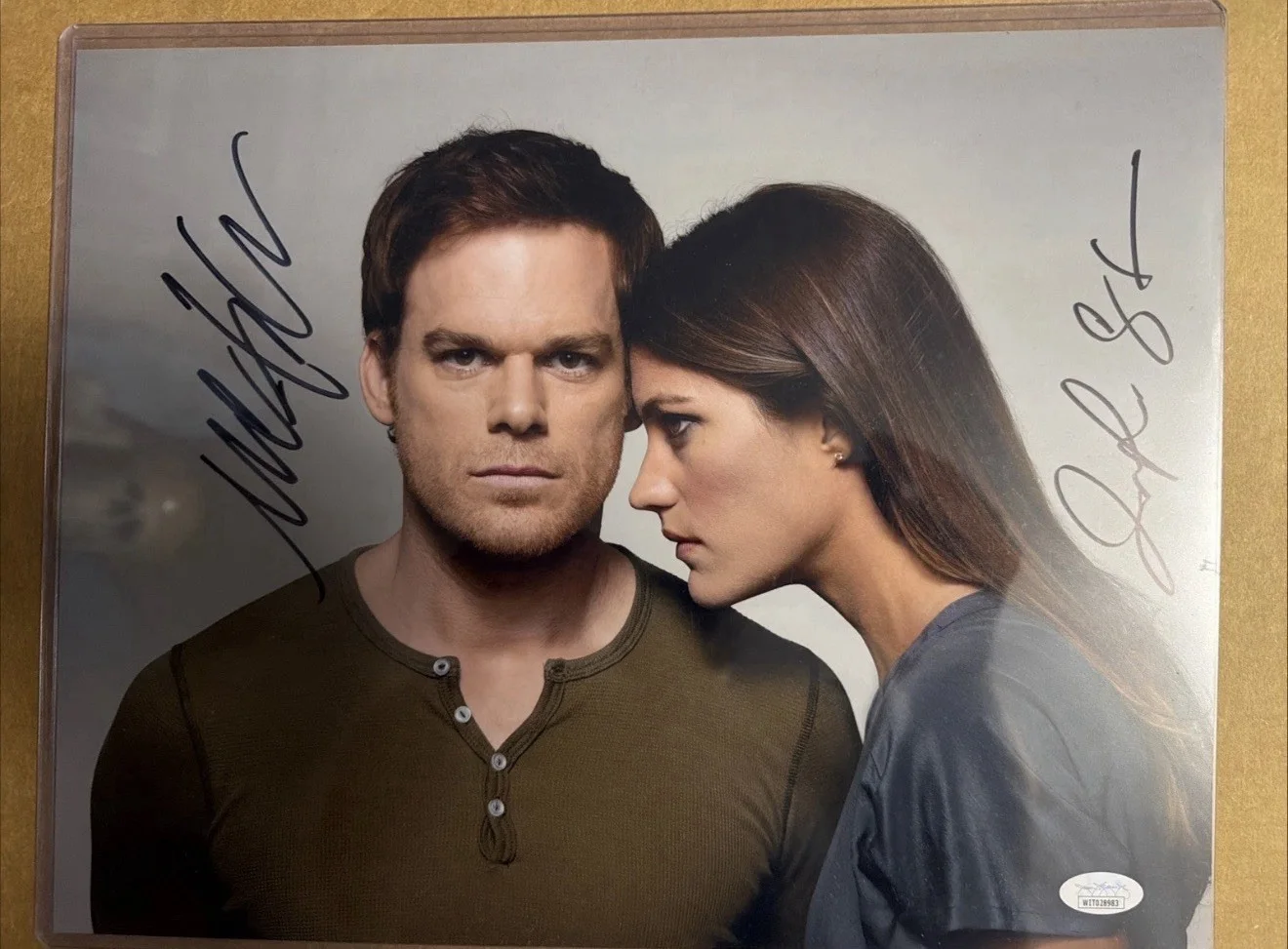 Michael C. Hall & Jennifer Carpenter — Michael C. Hall & Jennifer Carpenter Signed/Autographed 11x14. JSA Witnessed