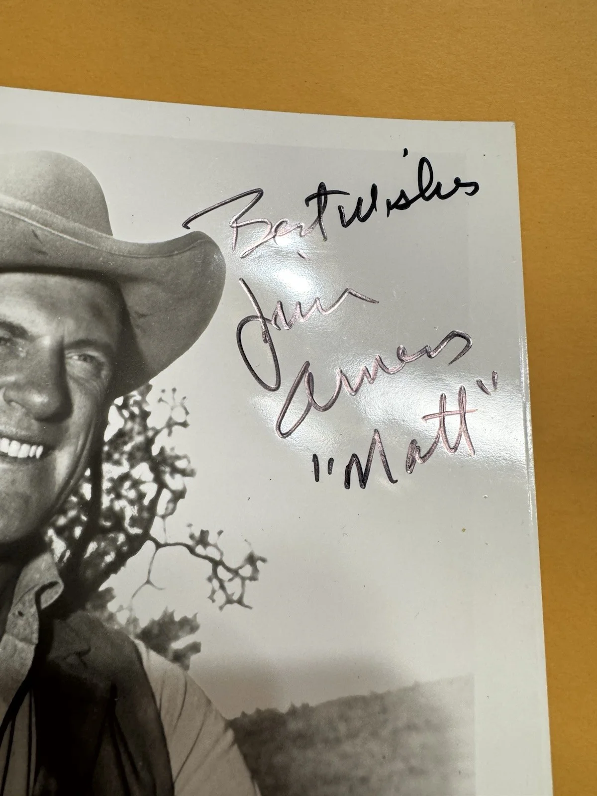 James Jim Arness Signed Photo Matt Dillon Gunsmoke Original 5" x 7", image 4