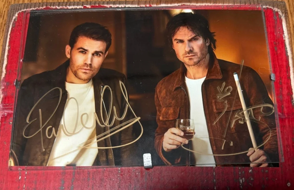 Ian Somerhalder, Paul Wesley — VAMPIRE DIARIES 5x7 Autographed Photo With Handmade Frame🔥, image 2