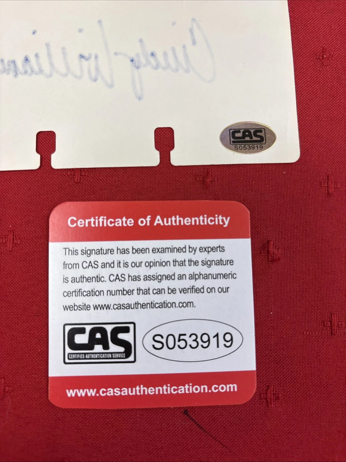 Cindy Williams (Laverne & Shirley) Signed Index Card (CAS Authenticated), image 2