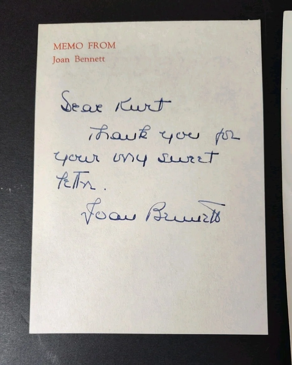 Joan Bennett 8 x 10 Photo Autographed The Woman in the Window Hand Signed Note!, image 3