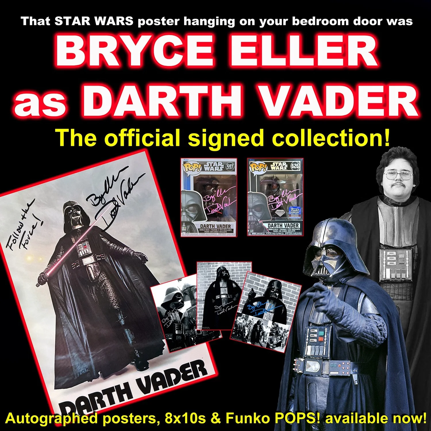 Bryce Eller — Star Wars Darth Vader Autographed 8x10 photo signed by Bryce Eller (Coolwaters), изображение 3