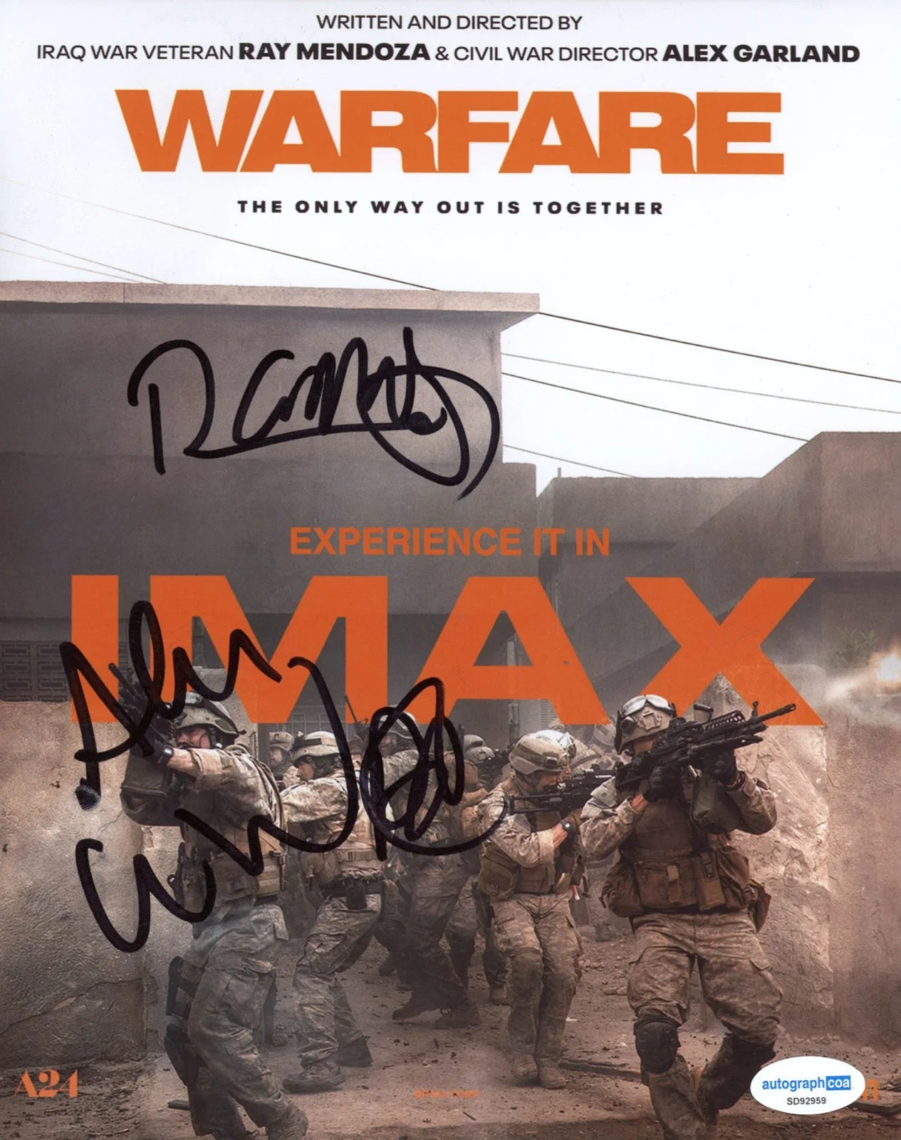 D'Pharaoh Woon-A-Tai, Alex Garland, Ray Mendoza — D'Pharaoh Woon-A-Tai ALEX GARLAND Ray Mendoza signed "WARFARE" 8x10 Photo d ACOA, изображение 4
