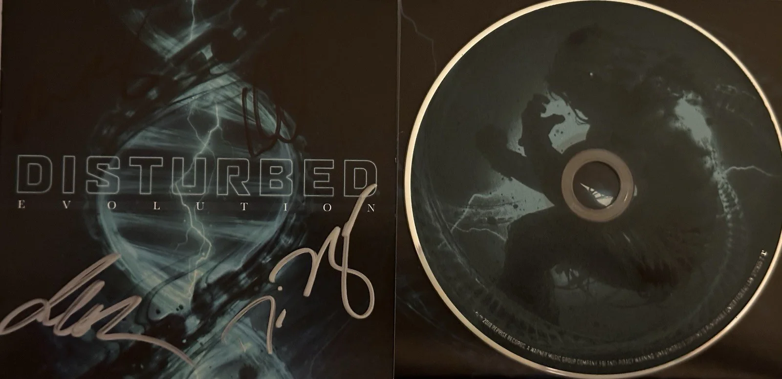 DISTURBED EVOLUTION CD From Record Label Authentic /Signature/ Autograph Signed, image 3