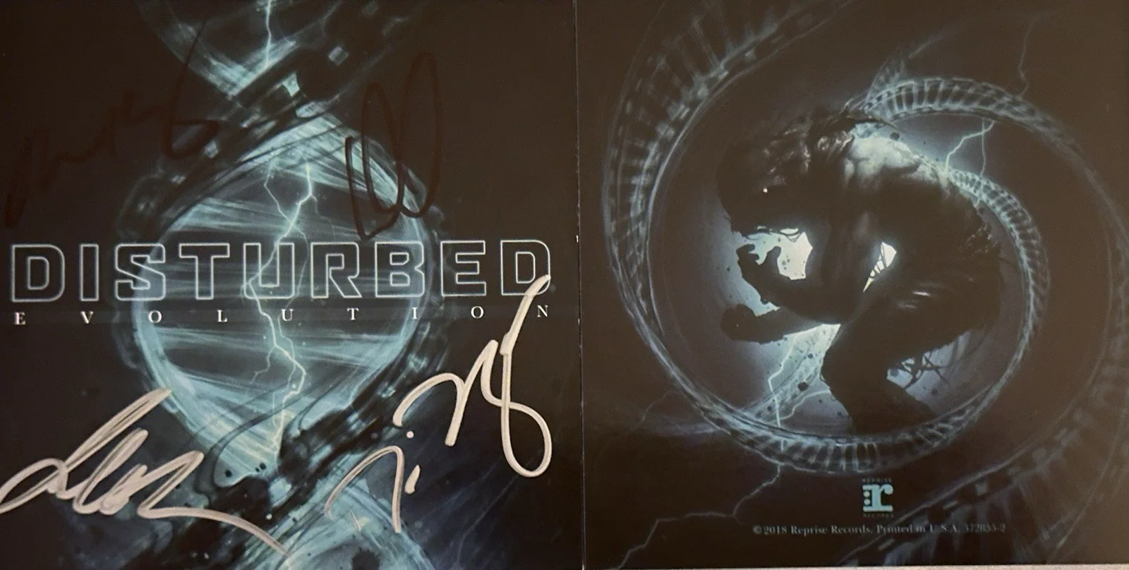 DISTURBED EVOLUTION CD From Record Label Authentic /Signature/ Autograph Signed, image 4