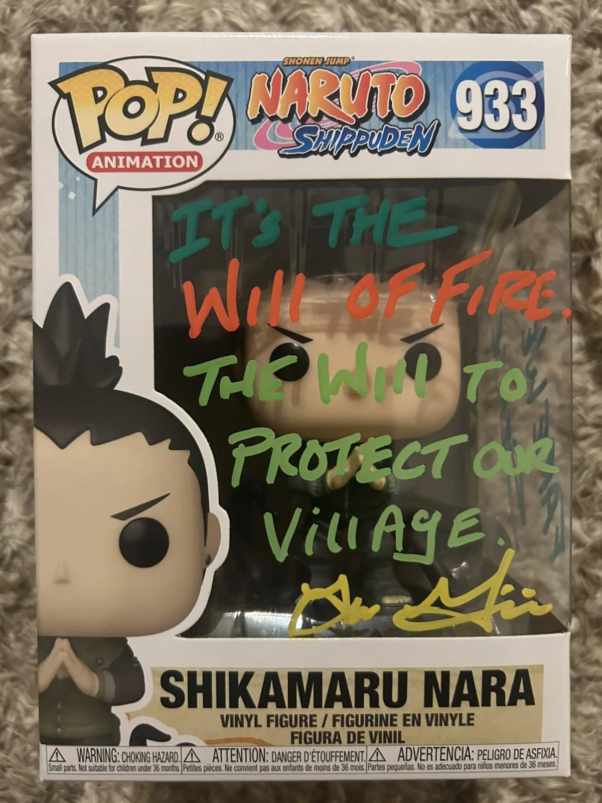 TOM GIBIS — Funko POP Shikamaru 933 signed by Tom Gibis with Quote (MINT & PROTECTOR) Naruto, image 3