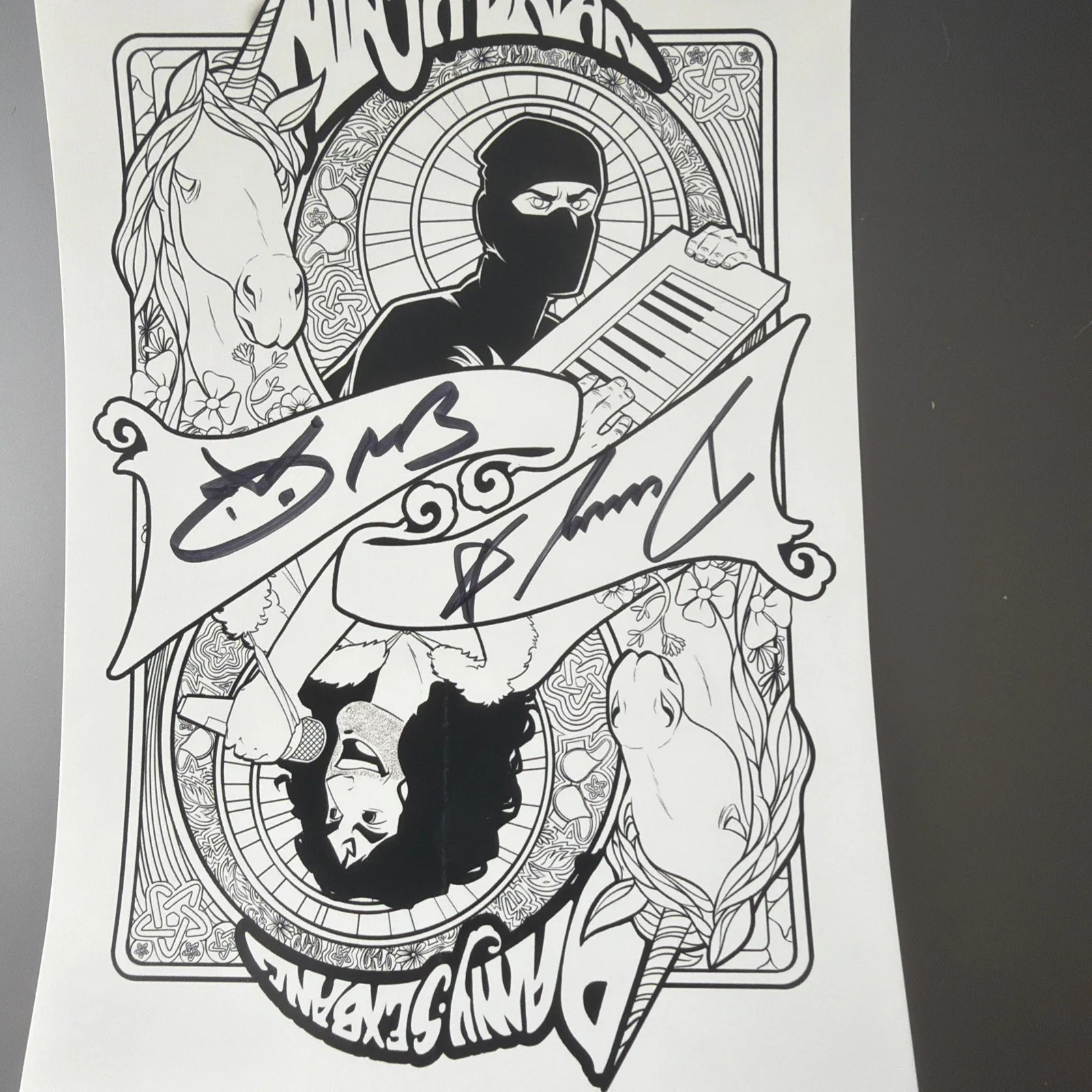 Ninja Sex Party Autographed Art Print Signed By Danny Sexbang And Ninja Brian, изображение 2
